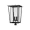 Z-Lite Seoul 4 Light Outdoor Post Mount Fixture, Black & Clear 571PHXXLR-BK - alternate 1